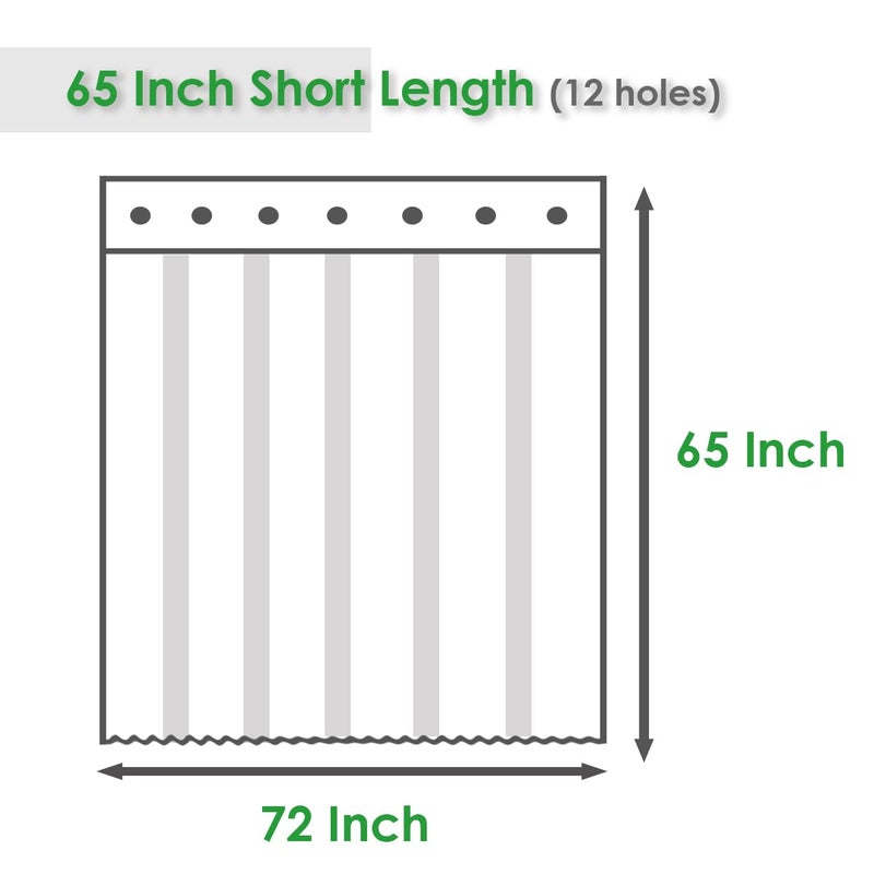 WellColor Short Shower Curtain Liner 65 inch, Pebble Translucent EVA Bath Shower Liners, Heavy Duty, Cobblestone, 72 x 65 inch - Image 2